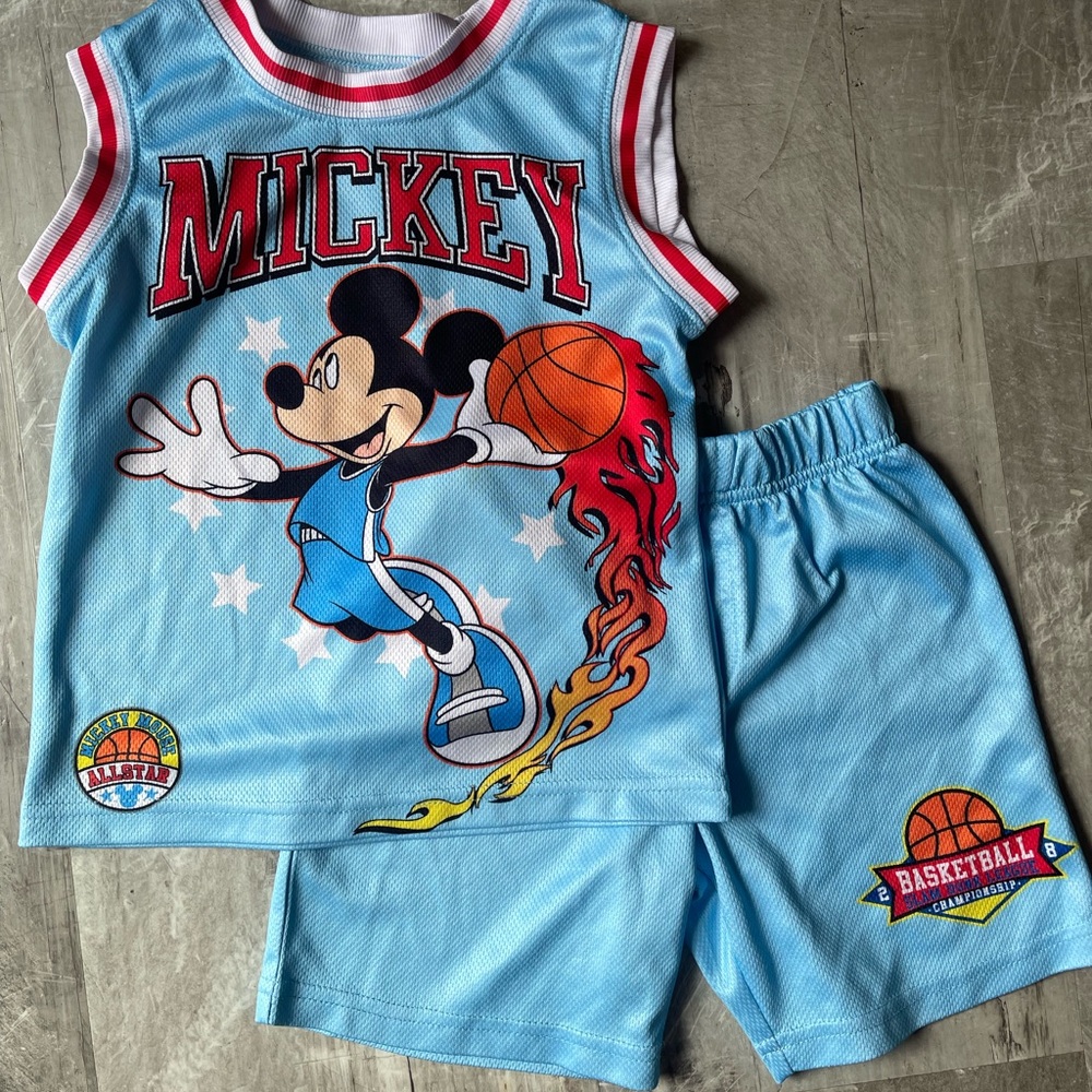 Disney Light Blue Mickey Mouse Basketball Set